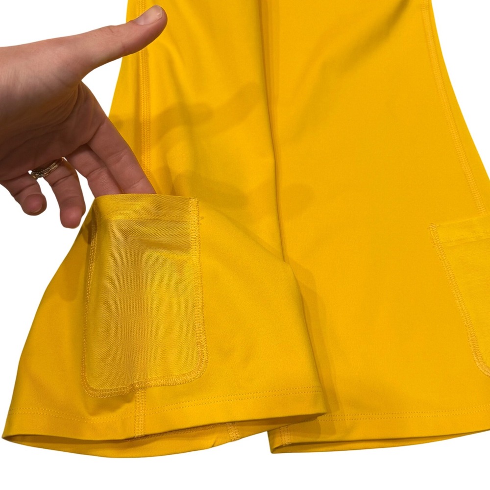 Girlfriend Collective Bianca One-Shoulder Dress Built-in Shorts Small - Yellow - Picture 10 of 10